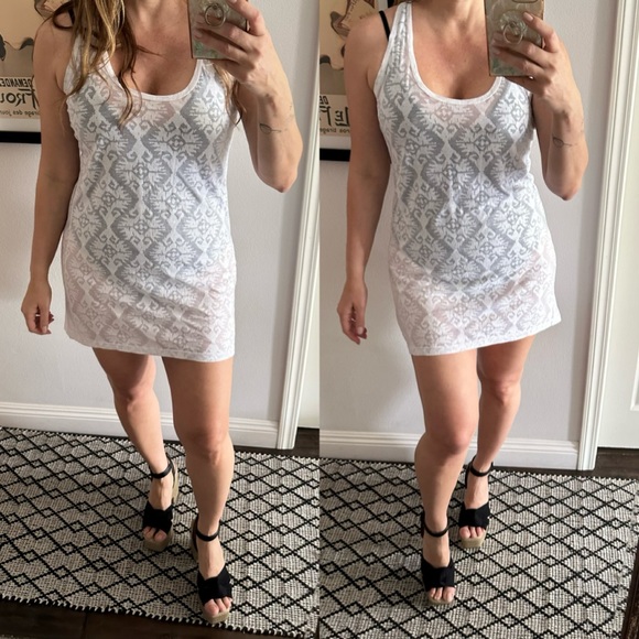 White Beach Pool Dress Coverup by Marika Size Medium - Picture 3 of 11
